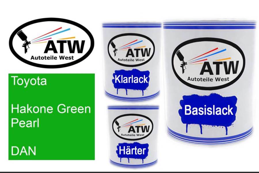 Toyota, Hakone Green Pearl, DAN: 1L Lackdose + 1L Klarlack + 500ml Härter - Set, von ATW Autoteile West.